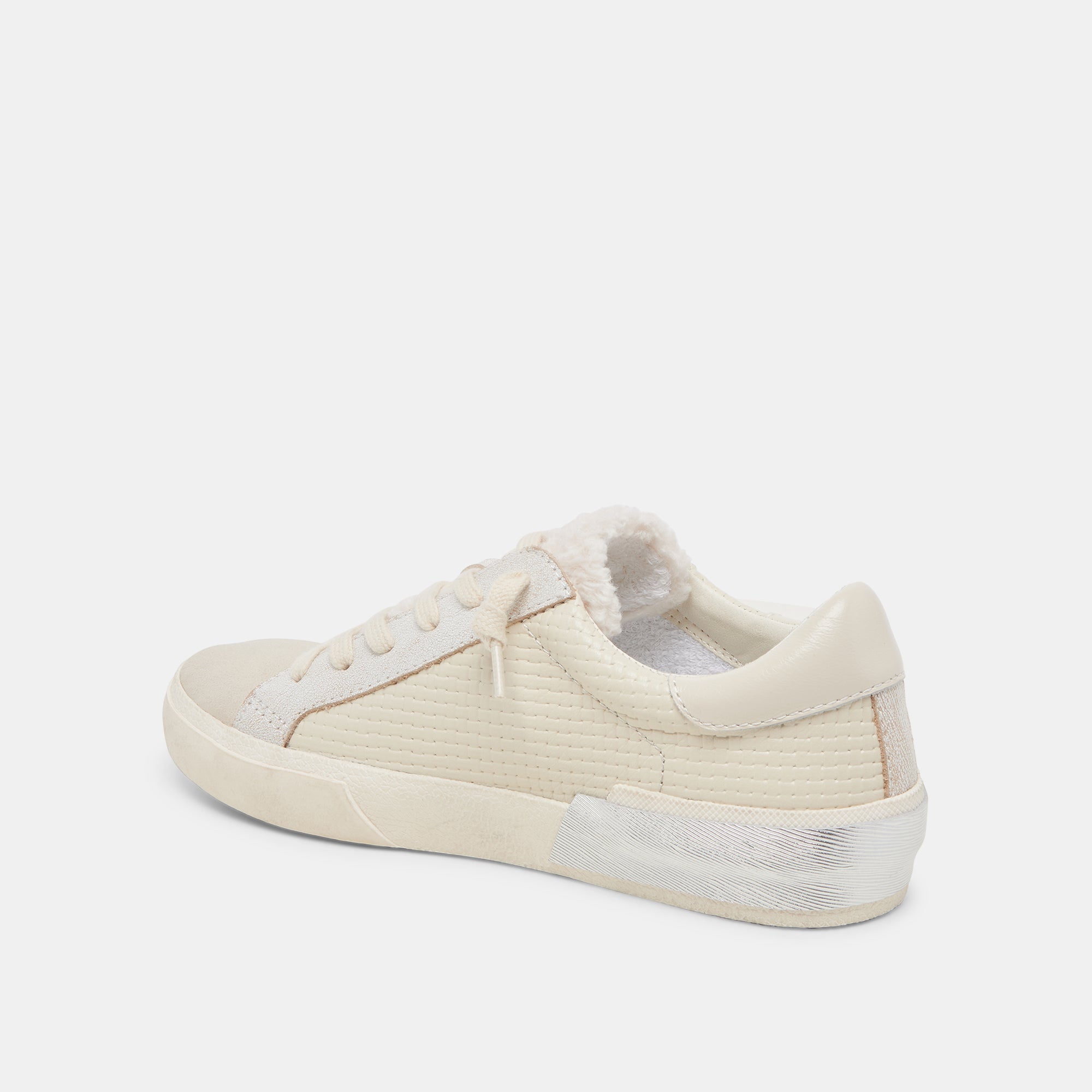 ZINA PLUSH SNEAKERS OFF WHITE WOVEN