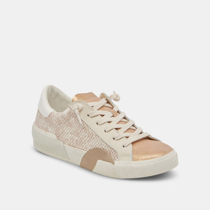 ZINA SNEAKERS SAND EMBOSSED LEATHER