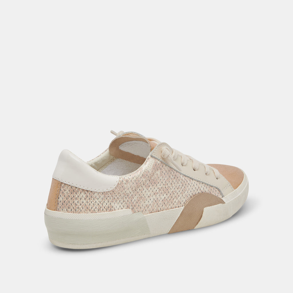 ZINA SNEAKERS SAND EMBOSSED LEATHER – Dolce Vita