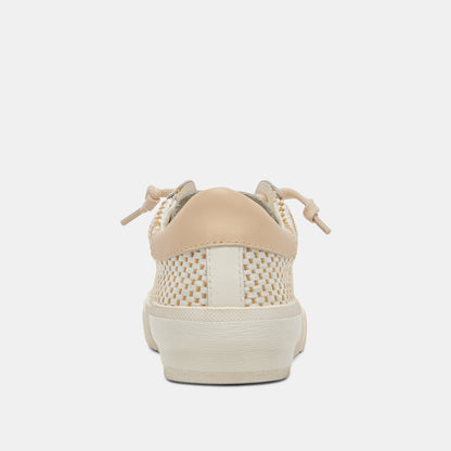 ZINA SNEAKERS TAN CREAM RAFFIA