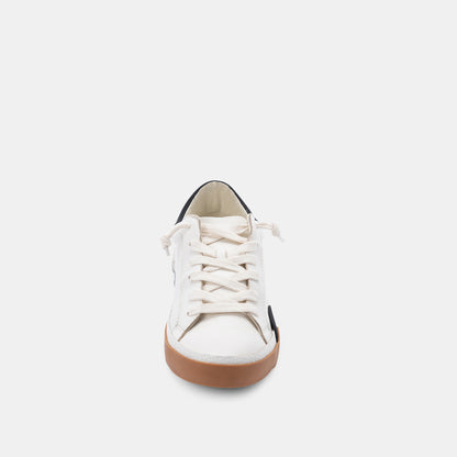 ZINA WIDE SNEAKERS WHITE BLACK LEATHER