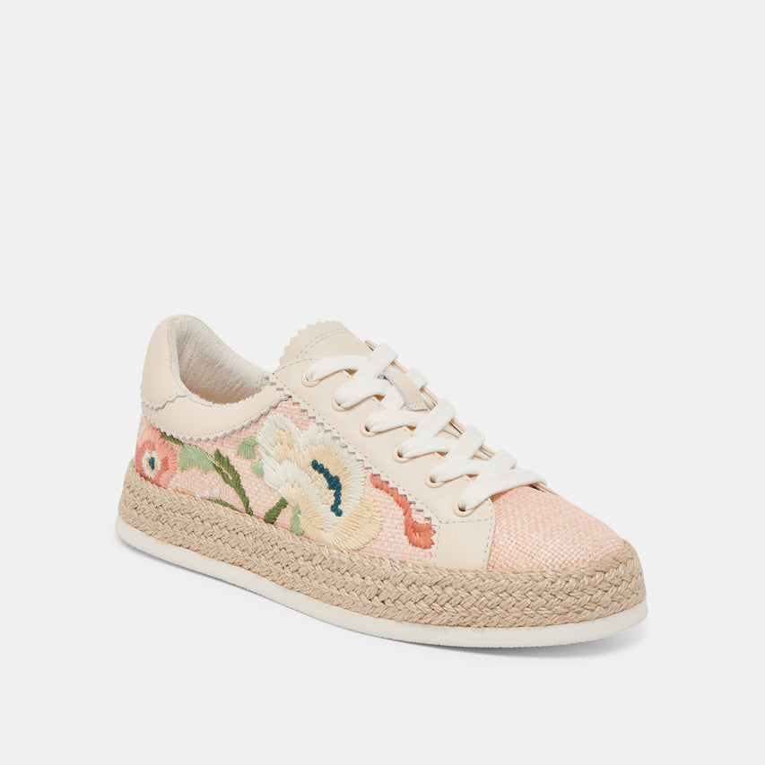 AZALIA SNEAKERS PINK FLORAL RAFFIA