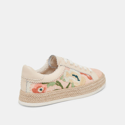 AZALIA SNEAKERS PINK FLORAL RAFFIA