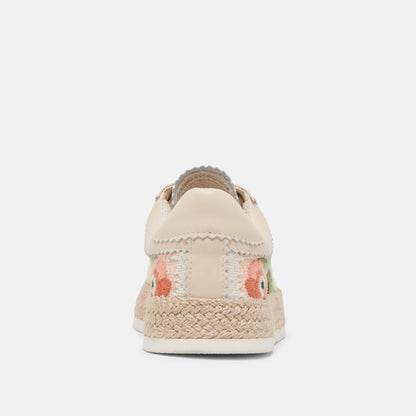 AZALIA SNEAKERS PINK FLORAL RAFFIA