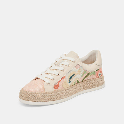 AZALIA SNEAKERS PINK FLORAL RAFFIA