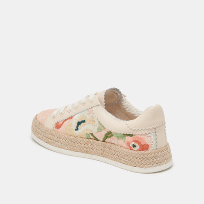 AZALIA SNEAKERS PINK FLORAL RAFFIA