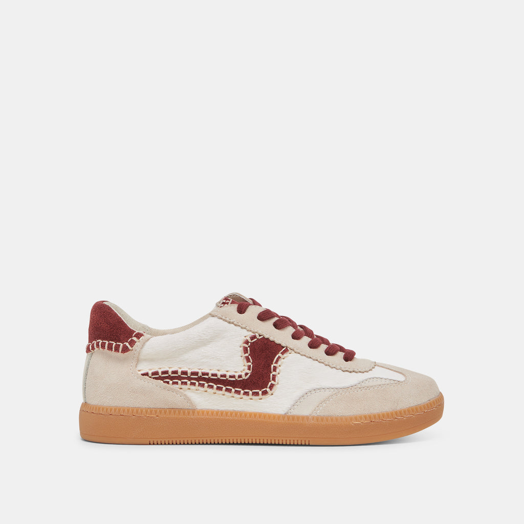 NOTICE STITCH SNEAKERS WHITE RED CALF HAIR – Dolce Vita