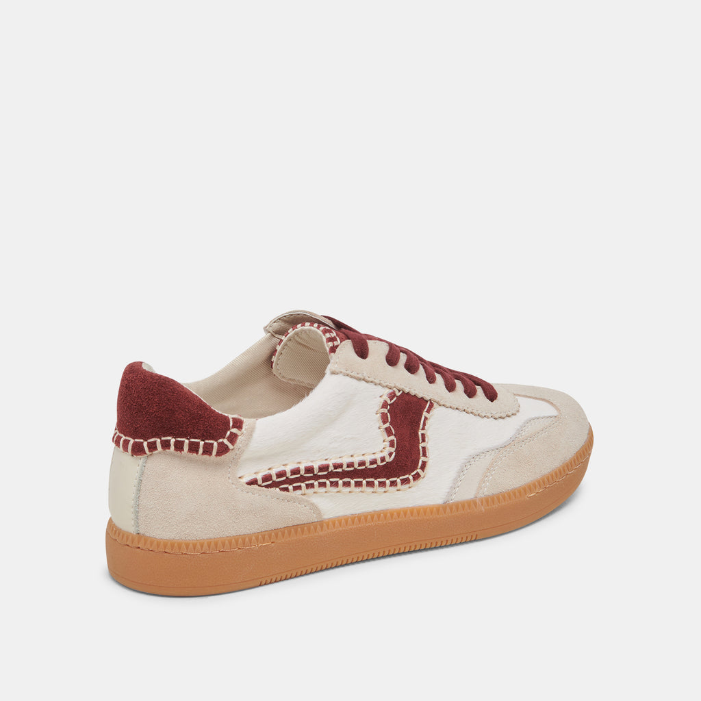 NOTICE STITCH SNEAKERS WHITE RED CALF HAIR – Dolce Vita