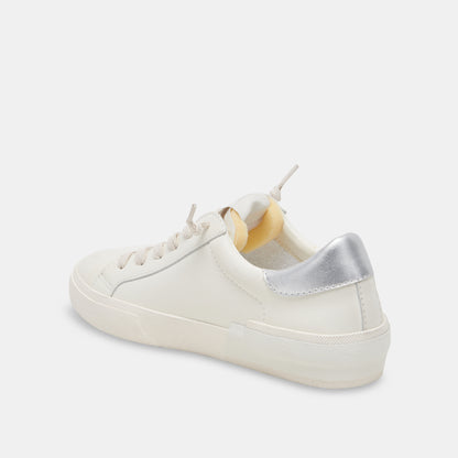 ZINA FOAM 360 SNEAKERS WHITE SILVER RECYCLED LEATHER