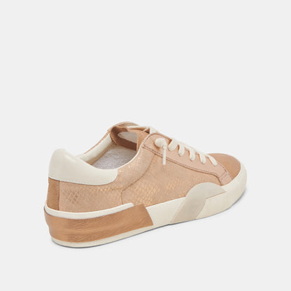 ZINA SNEAKERS BRONZE EMBOSSED LEATHER