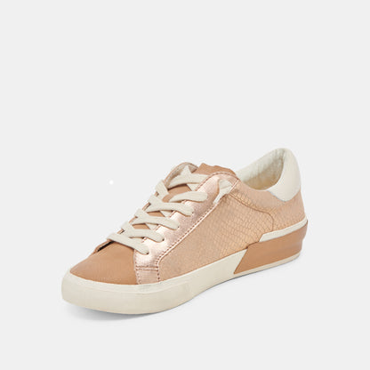 ZINA SNEAKERS BRONZE EMBOSSED LEATHER