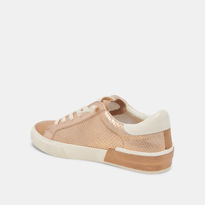 ZINA SNEAKERS BRONZE EMBOSSED LEATHER