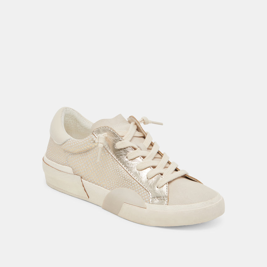 ZINA SNEAKERS CHAMPAGNE EMBOSSED LEATHER