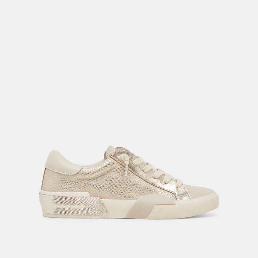 ZINA SNEAKERS CHAMPAGNE EMBOSSED LEATHER