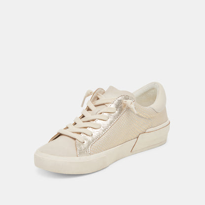 ZINA SNEAKERS CHAMPAGNE EMBOSSED LEATHER