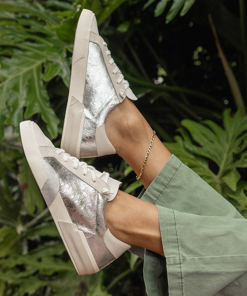 ZINA SNEAKERS CHROME DISTRESSED LEATHER