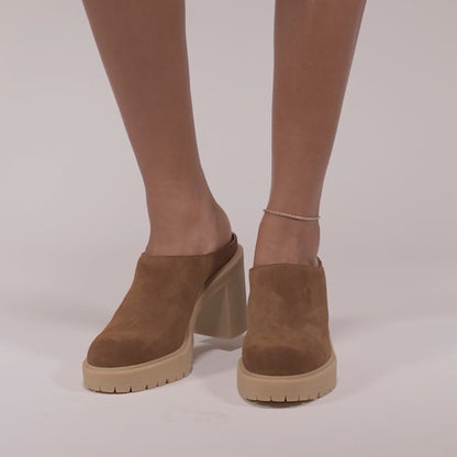 CARRY HEELS CAMEL SUEDE