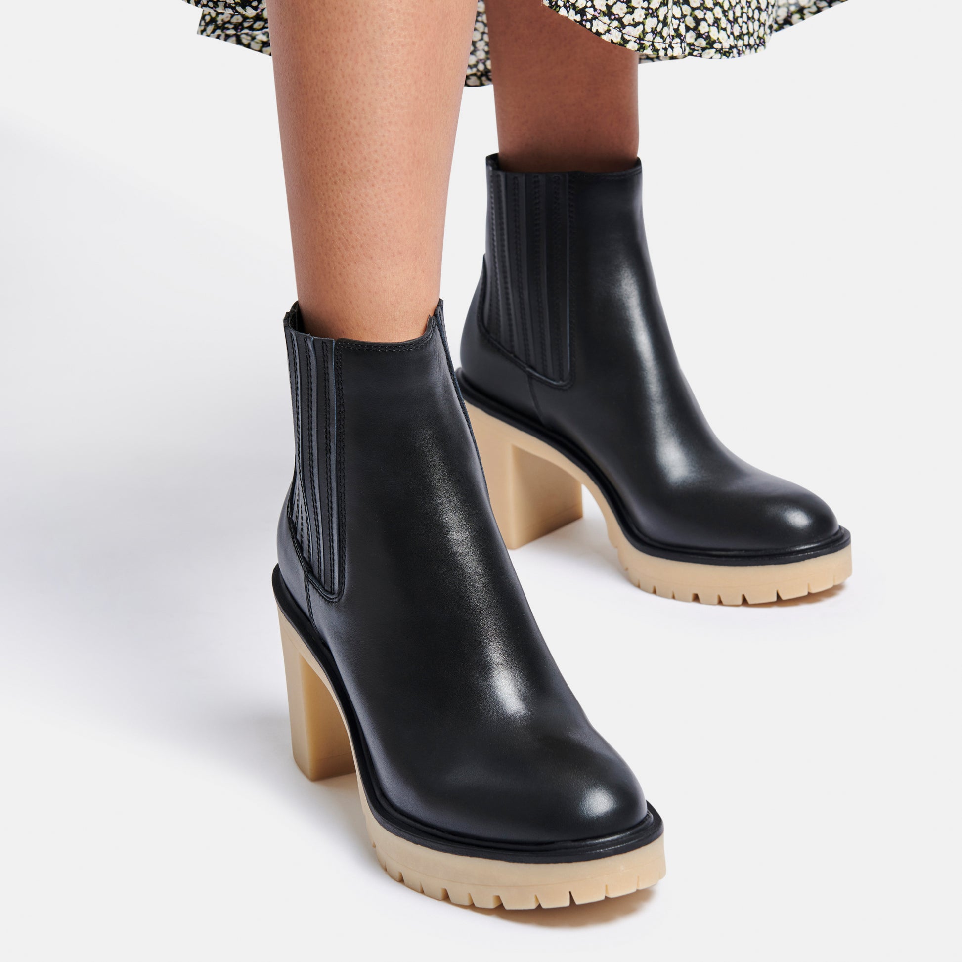 CASTER H2O BOOTIES IN BLACK LEATHER -   Dolce Vita