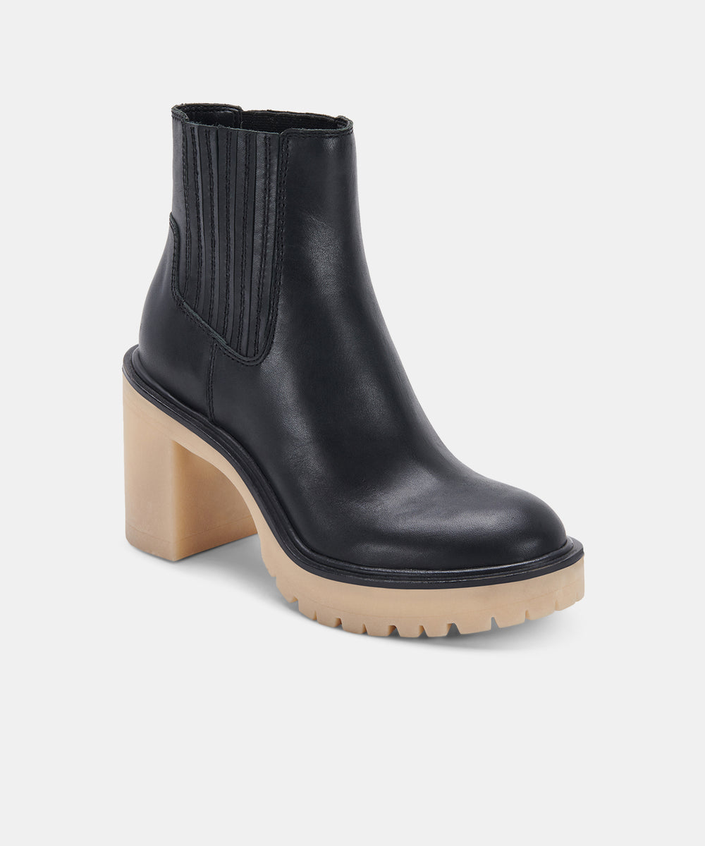CASTER H2O BOOTIES BLACK LEATHER – Dolce Vita