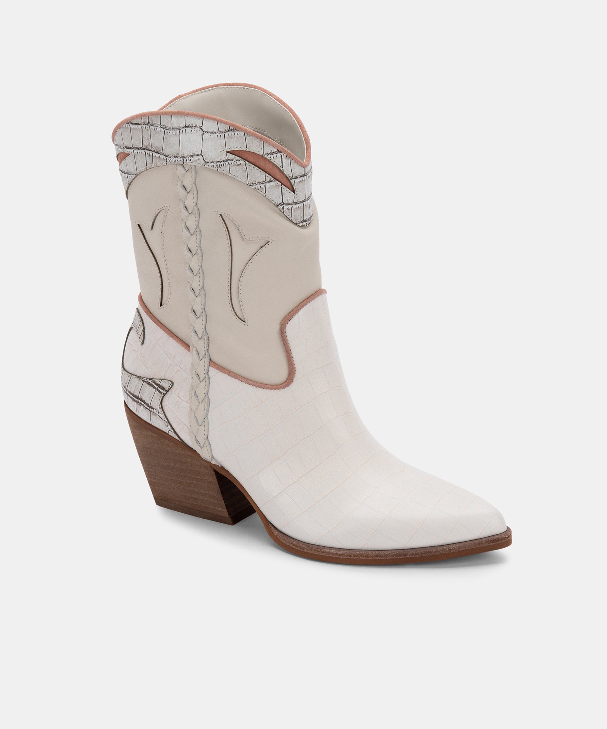 LORAL BOOTIES IVORY LEATHER – Dolce Vita