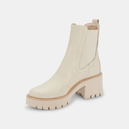 HAWK H20 WIDE BOOTIES IVORY LEATHER