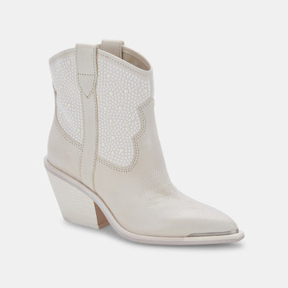 NASHE BOOTIES OFF WHITE PEARLS