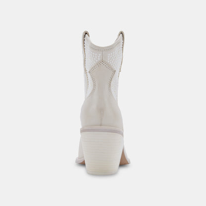 NASHE BOOTIES OFF WHITE PEARLS