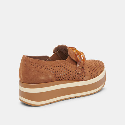 JHENEE PERFORATED SNEAKERS PECAN SUEDE