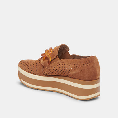 JHENEE PERFORATED SNEAKERS PECAN SUEDE