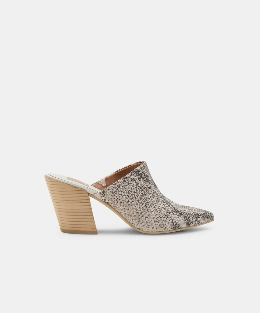 ANGELA MULES IN SNAKE PRINT LEATHER -   Dolce Vita