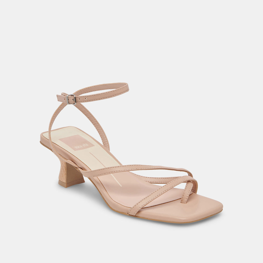 BAYLOR Heels Cream Leather Leather | Cream Leather Heeled Sandals ...