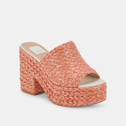 ELORA HEELS ORANGE RAFFIA