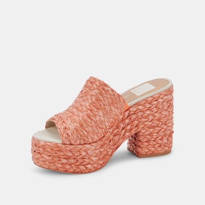 ELORA HEELS ORANGE RAFFIA