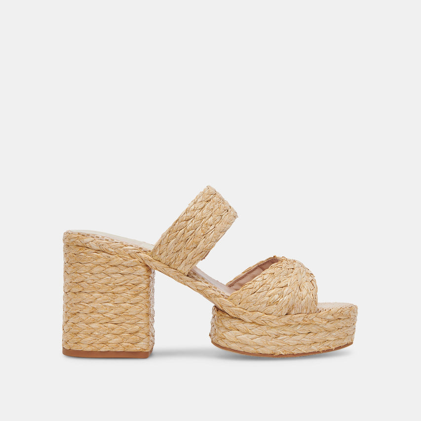 LATOYA HEELS LT NATURAL RAFFIA - re:vita