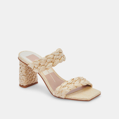 PAILY RAFFIA HEELS IN VANILLA RAFFIA -   Dolce Vita