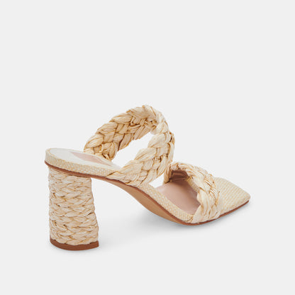 PAILY RAFFIA HEELS IN VANILLA RAFFIA -   Dolce Vita