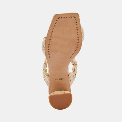 PAILY RAFFIA HEELS IN VANILLA RAFFIA -   Dolce Vita