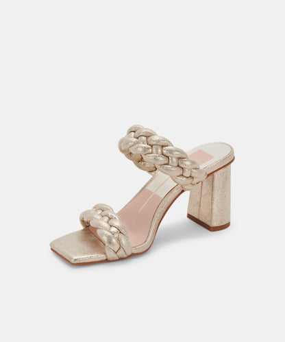 PAILY HEELS IN LIGHT GOLD METALLIC STELLA SUEDE -   Dolce Vita