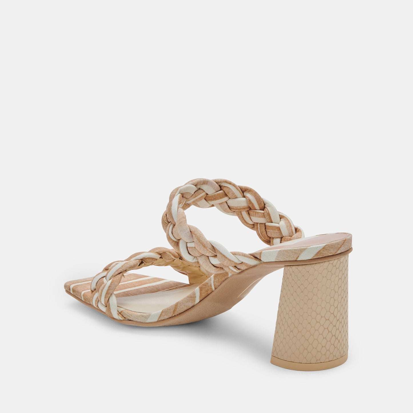 PAILY HEELS WHITE STRIPE FABRIC