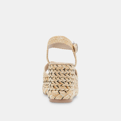 TIAGO WEDGES LT NATURAL RAFFIA