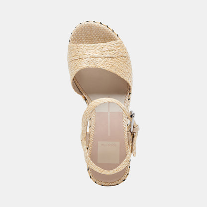 TIAGO WEDGES LT NATURAL RAFFIA