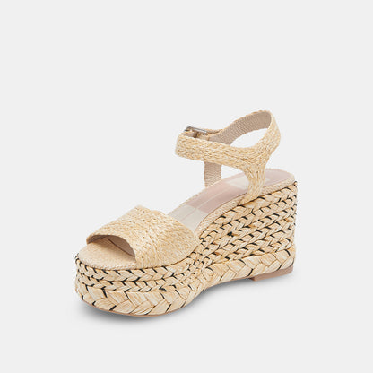 TIAGO WEDGES LT NATURAL RAFFIA