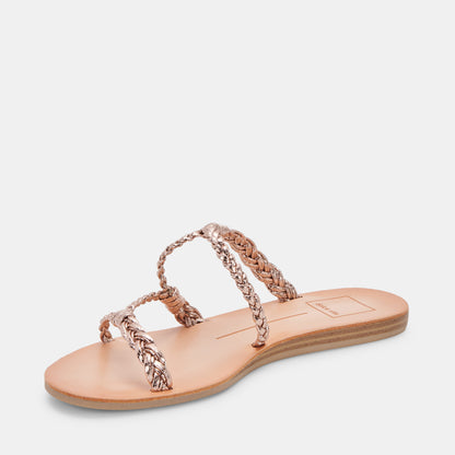 DION SANDALS IN ROSE GOLD METALLIC STELLA -   Dolce Vita