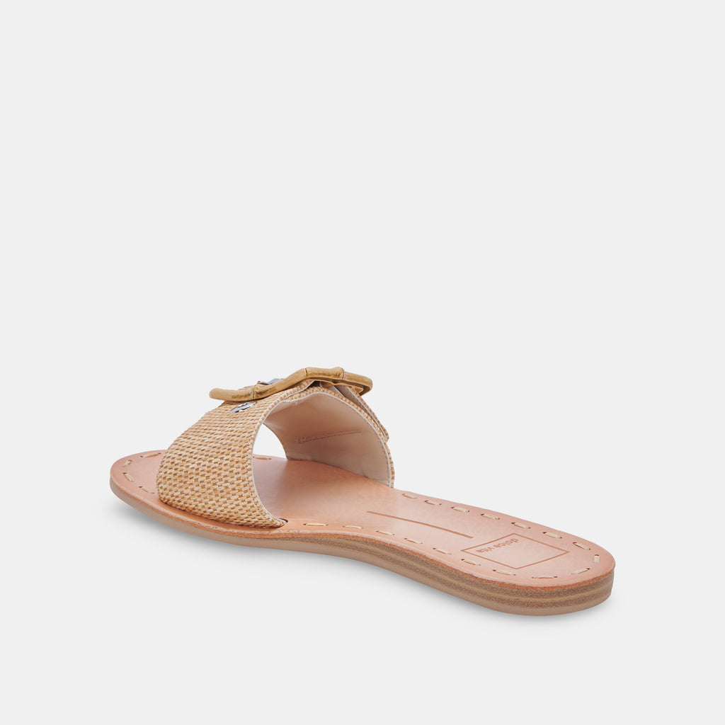 Dolce Vita Dasa Slide Sandal in Warm Natural Raffia