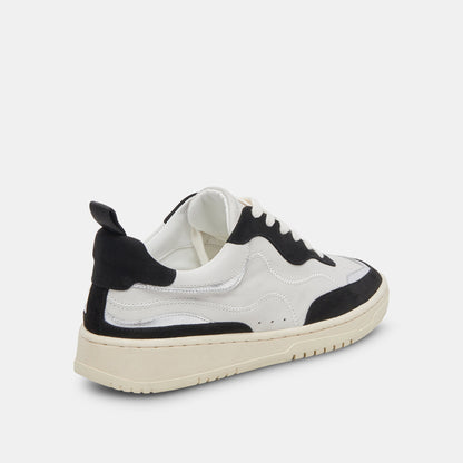 ADELLA SNEAKERS WHITE BLACK LEATHER - re:vita