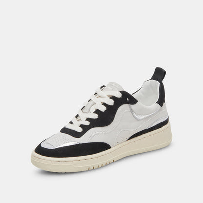 ADELLA SNEAKERS WHITE BLACK LEATHER - re:vita