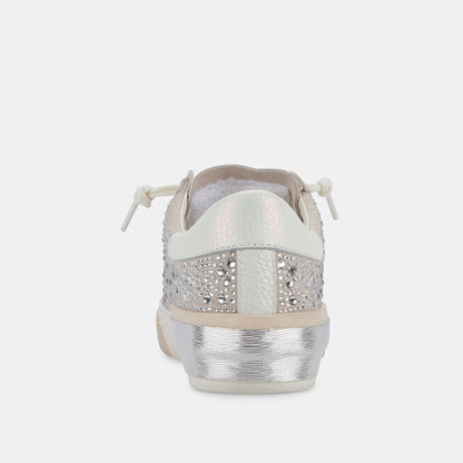 ZINA CRYSTAL SNEAKERS IVORY SUEDE