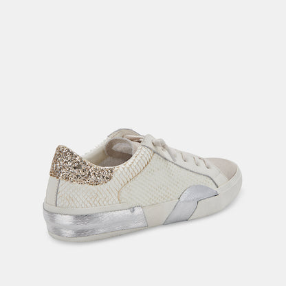 ZINA SNEAKERS IN OFF WHITE EMBOSSED LEATHER -   Dolce Vita