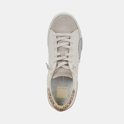 ZINA SNEAKERS IN OFF WHITE EMBOSSED LEATHER -   Dolce Vita