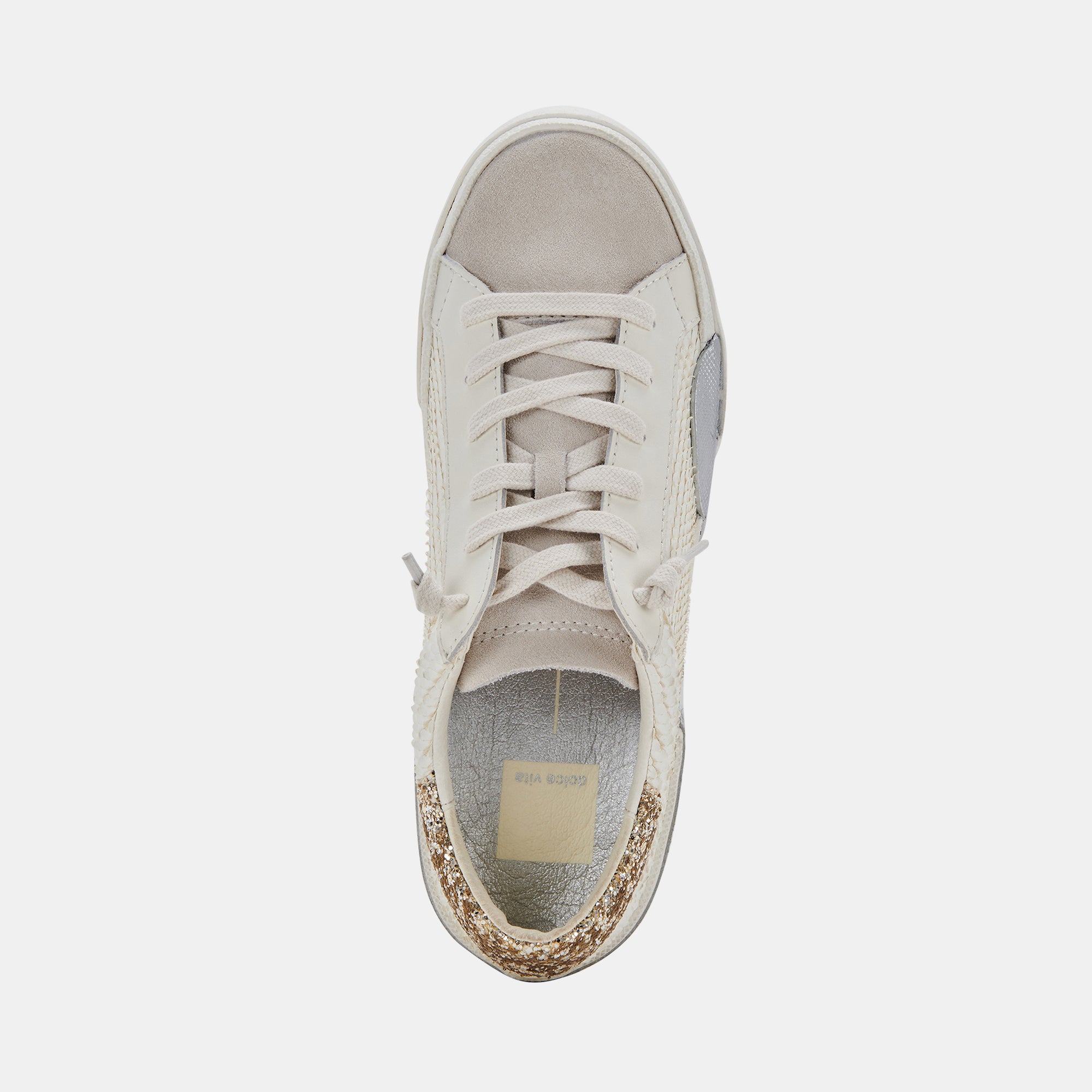 Zina Sneakers Off White Embossed Leather | Off White Leather 
